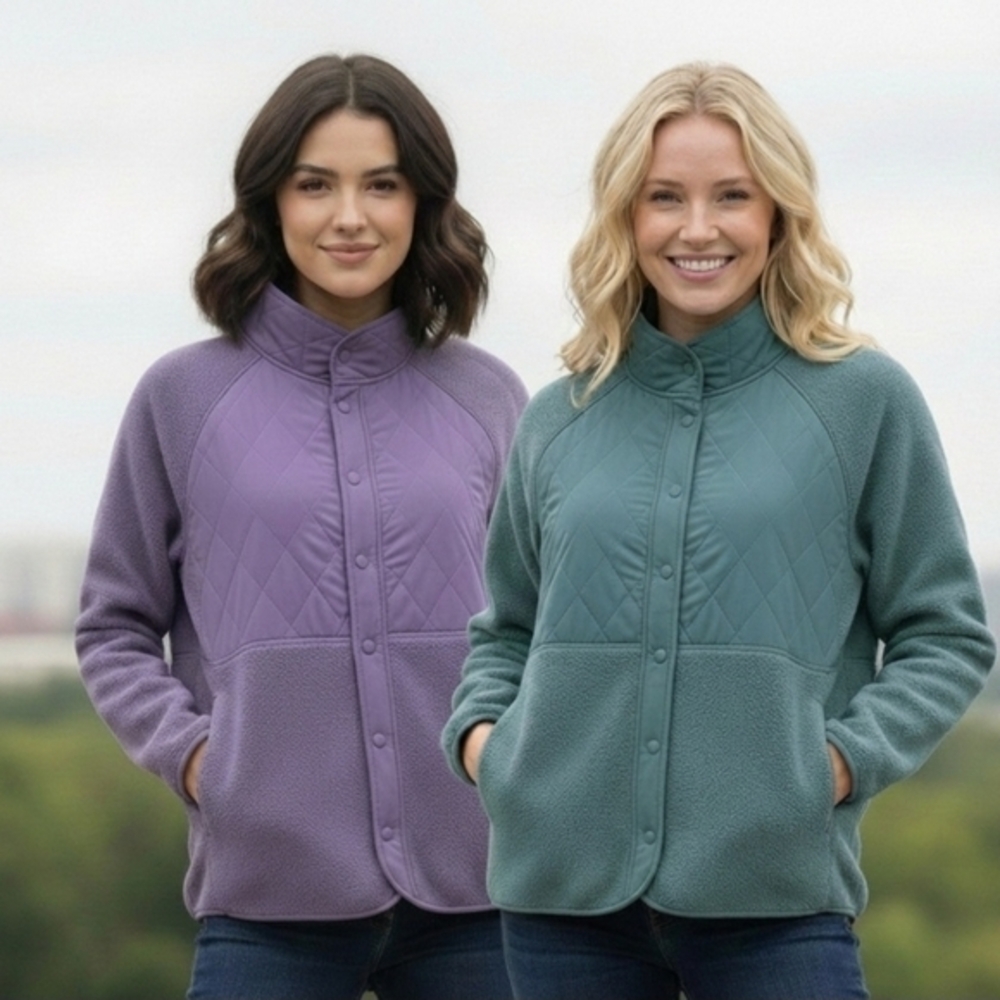 Gapfit Women's Fleece Sherpa Button Down Sweaters Assorted Colours 2 Pack NWT